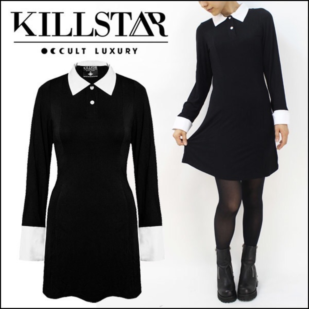 Killstar Adam Wednesday Dress Velvety Black M